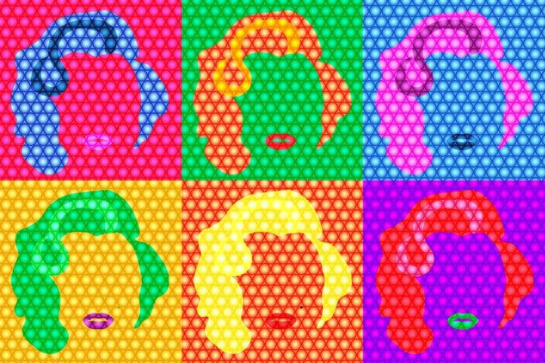 colorful silhouettes of women's heads