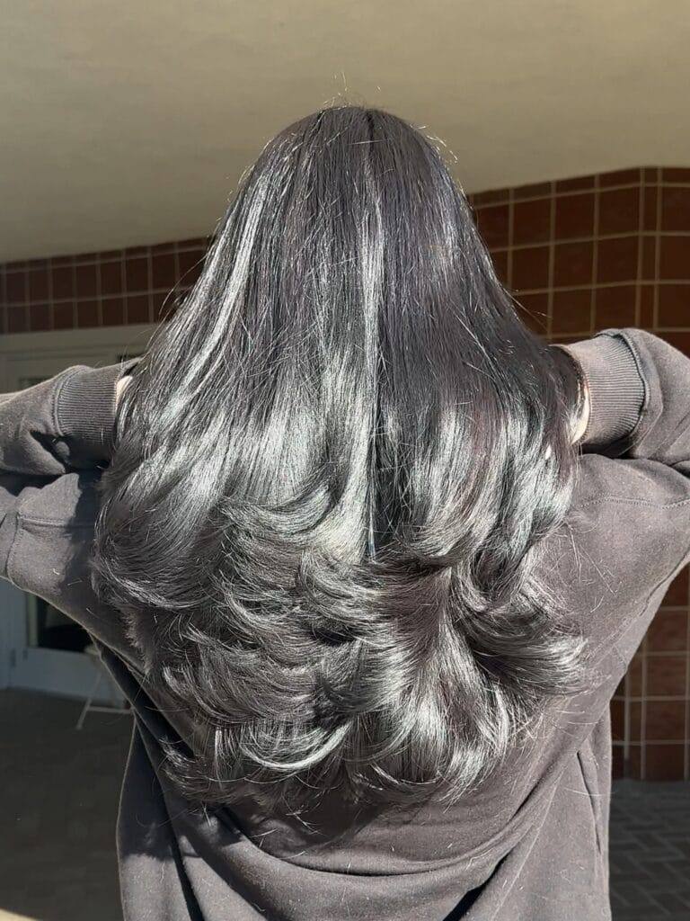 butterfly layered haircut at Salon Roi in Chevy Chase MD