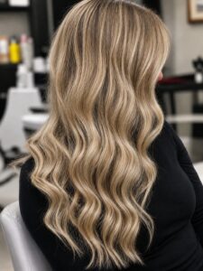 blonde highlights at Salon Roi in Chevy Chase MD